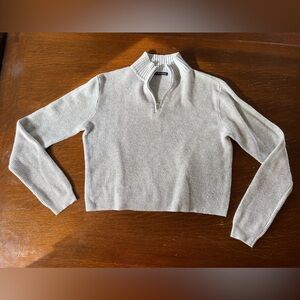 Brandy Melville Gray 1/4 Zip Sweater